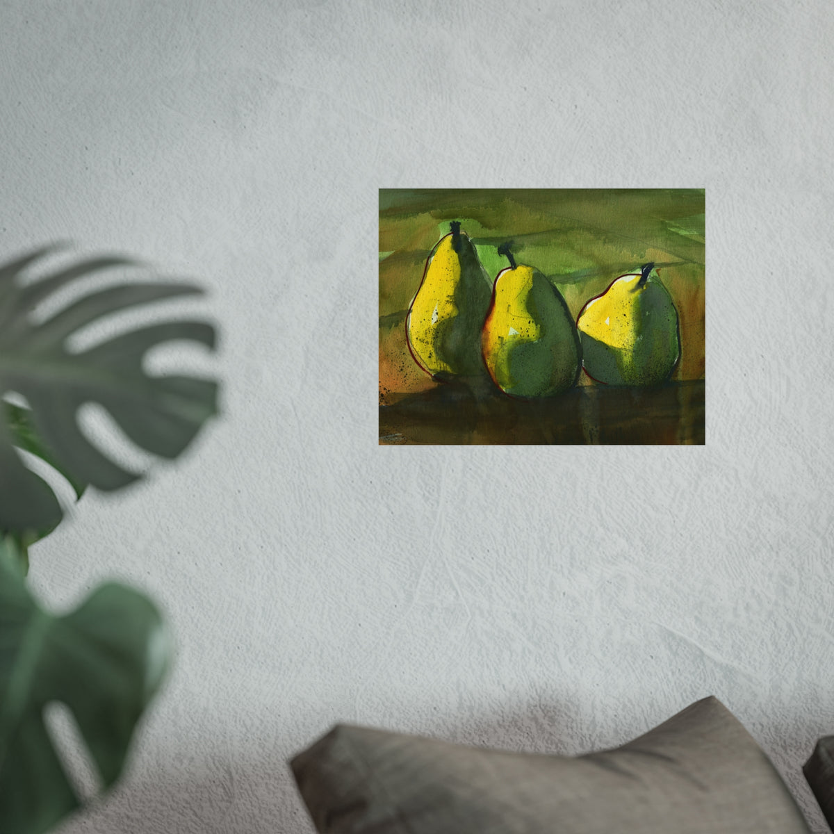 Fine Art Poster - Three Pears Watercolor Still Life