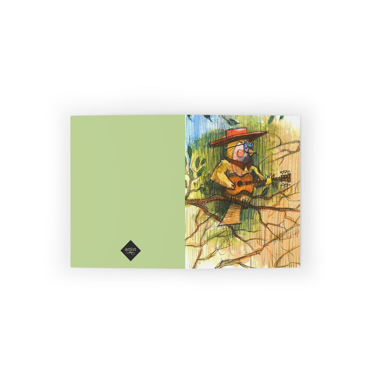 Whimsical Guitarist Forest- Greeting Cards