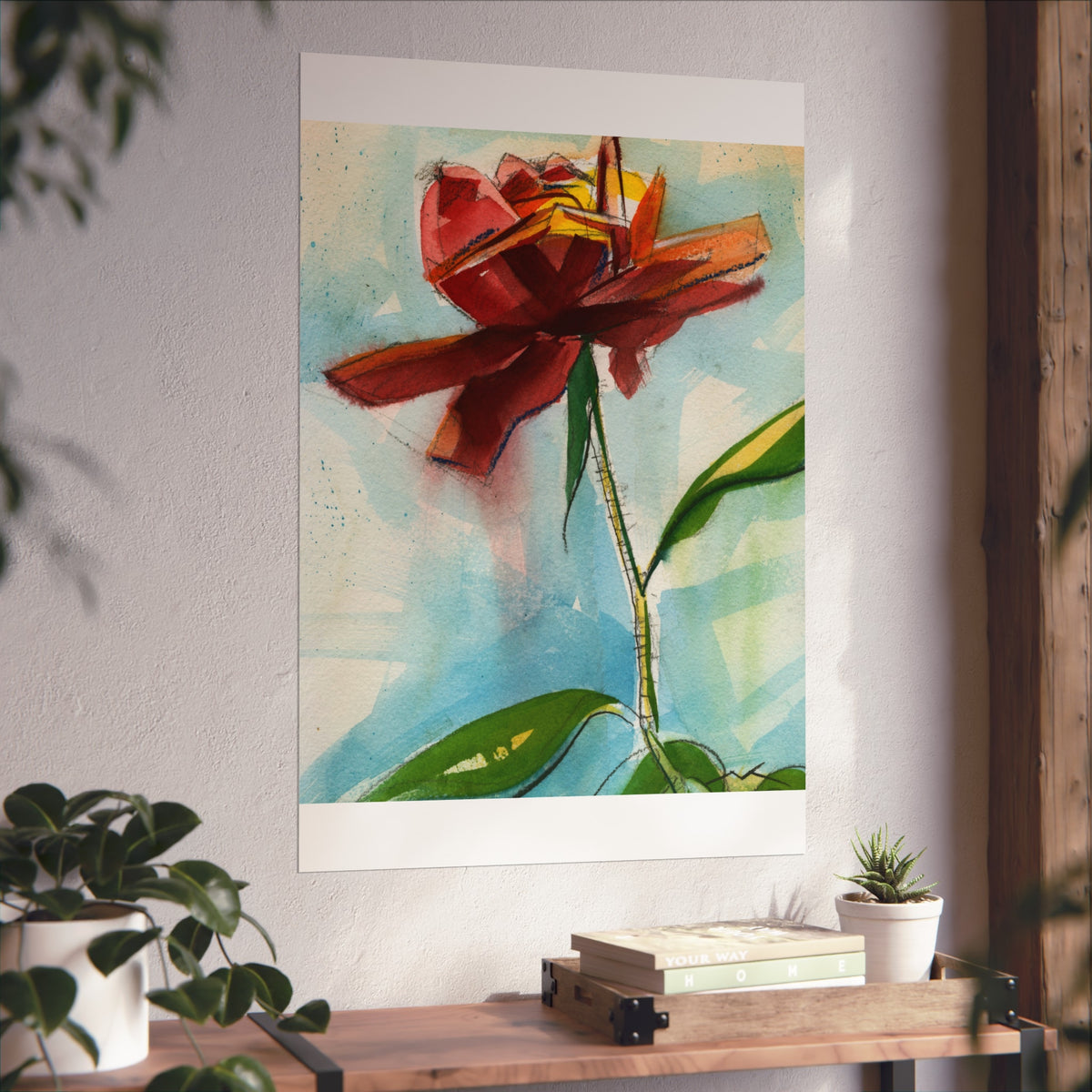 Abstract Red Flower Fine Art Poster
