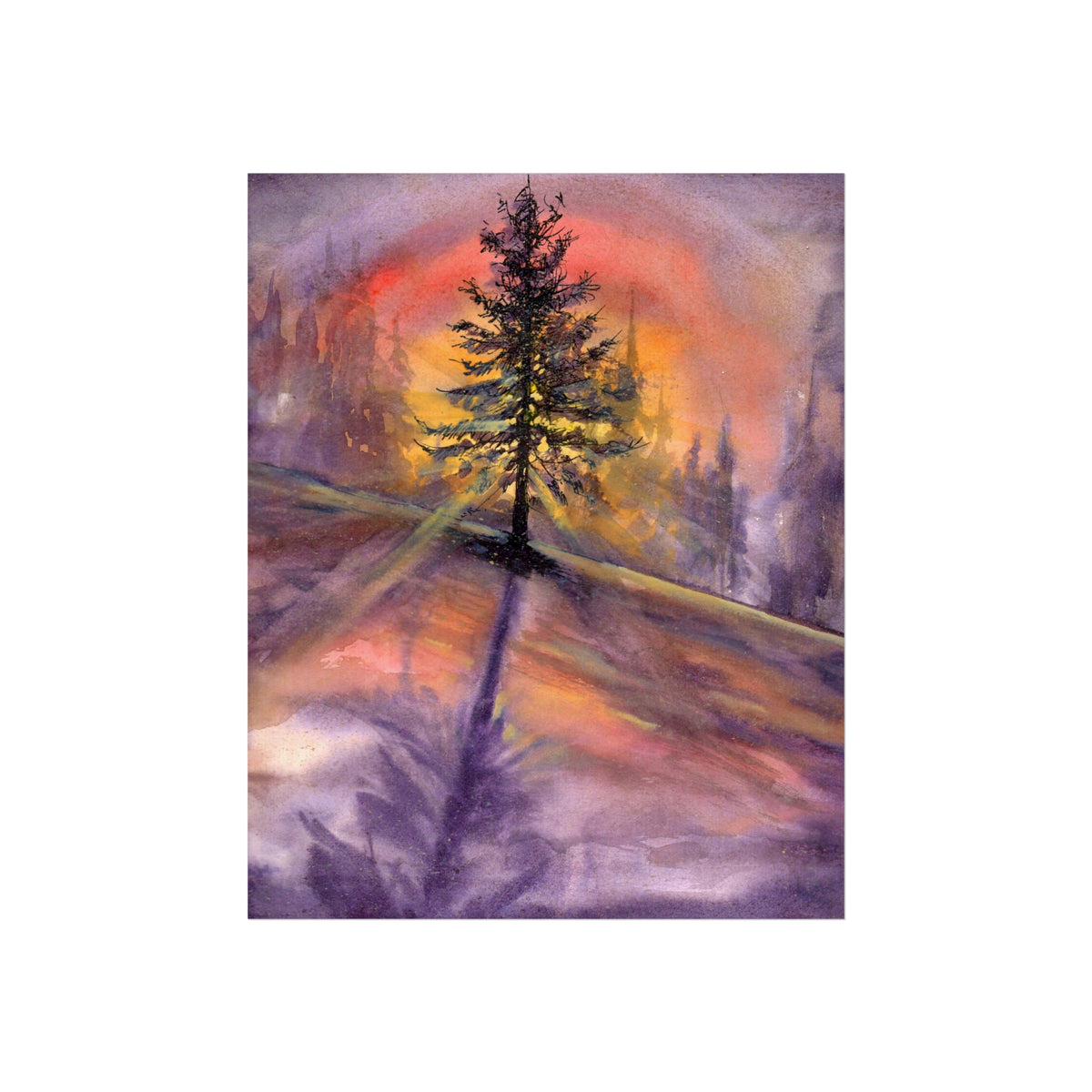 Sunset Pine Fine Art Poster — Ethereal Landscape Wall Art