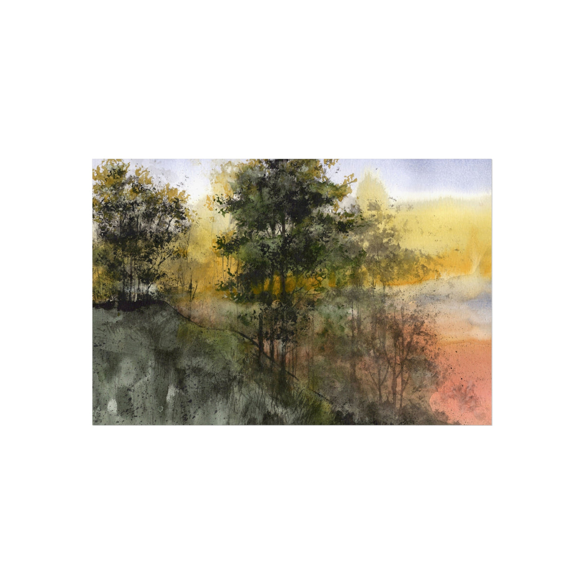Fine Art Poster – Abstract Misty Forest Landscape Wall Art