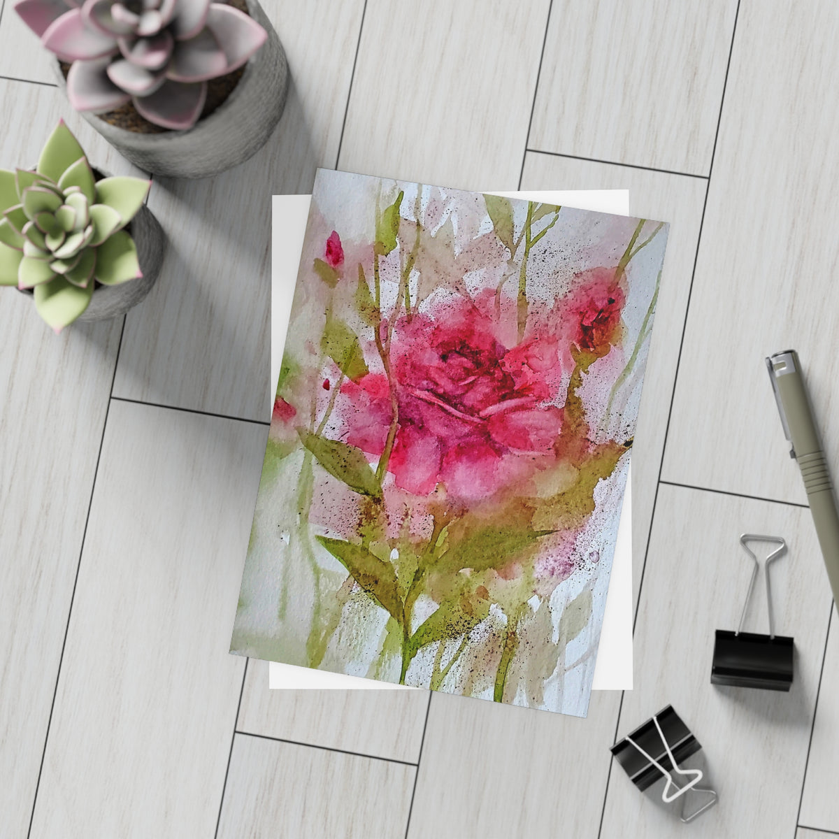 Wild Rose - Watercolor Floral-Postcard Bundles (envelopes included)