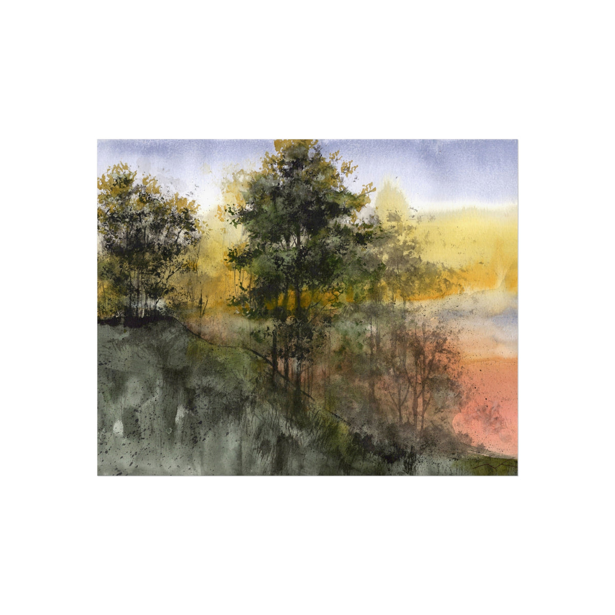 Fine Art Poster – Abstract Misty Forest Landscape Wall Art