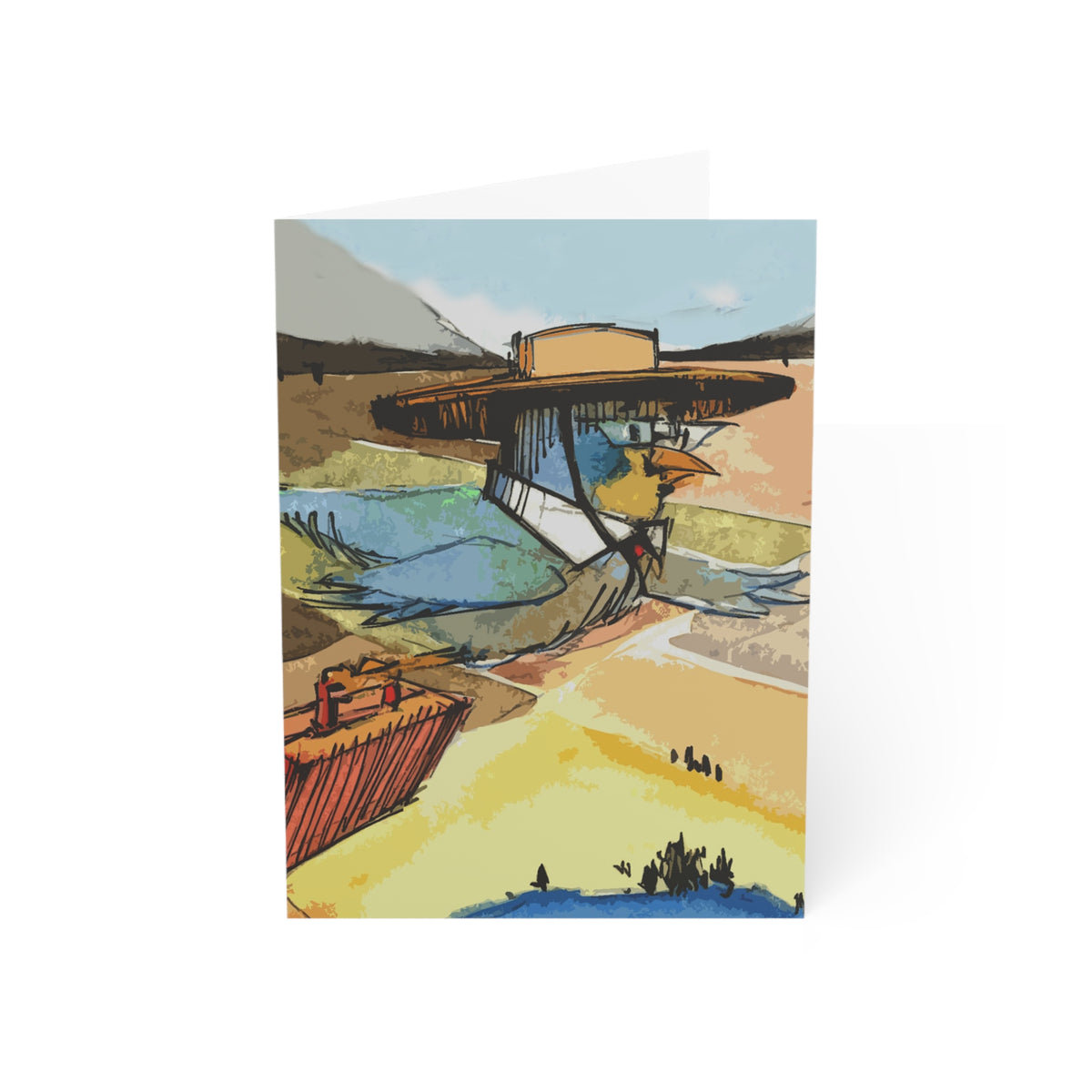 Scenic Bird Illustration Greeting Cards — Pack of 1/10/30/50
