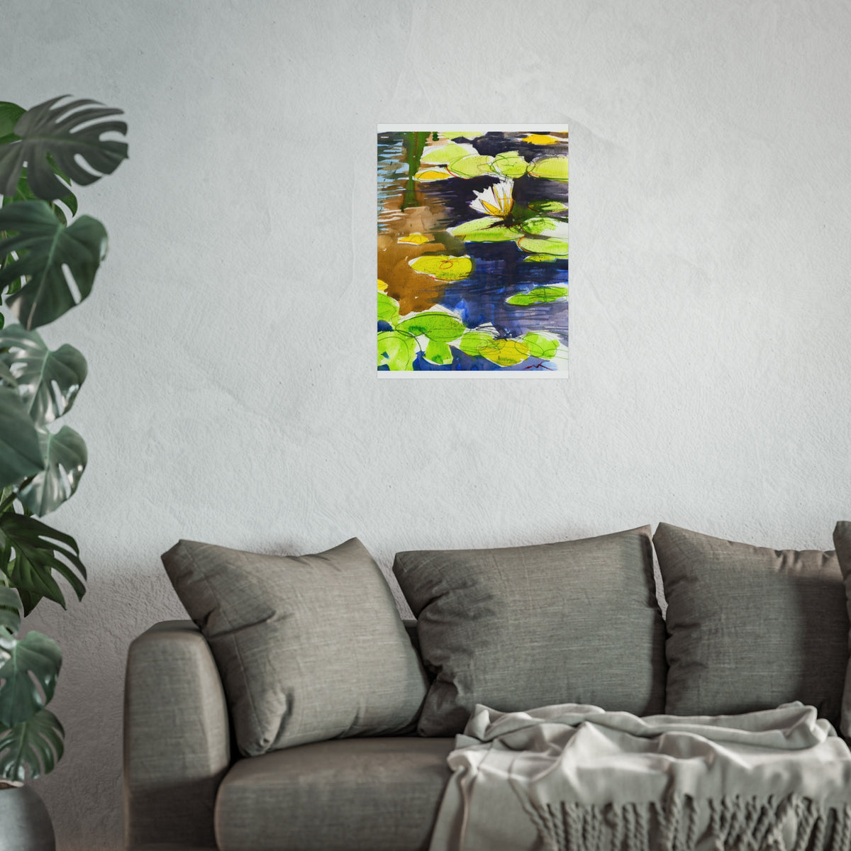 Water Lily Fine Art Poster — Botanical Pond Wall Art Print