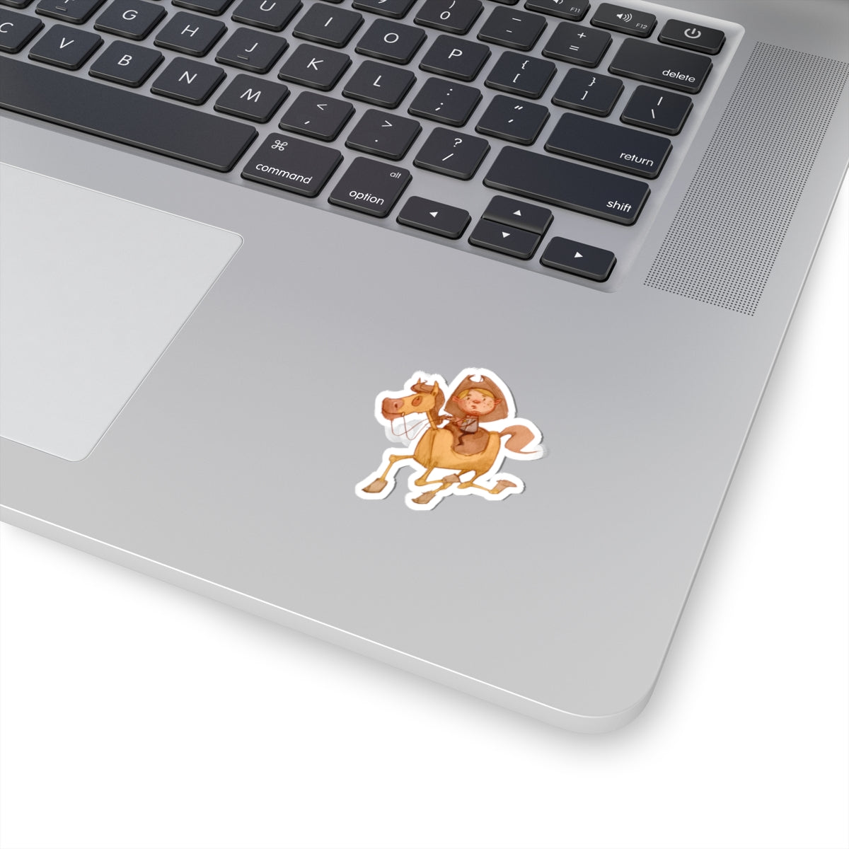 Cowboy Kid on Horse Sticker — Cute Western Kiss-Cut Vinyl Decal for Laptops & Water Bottles