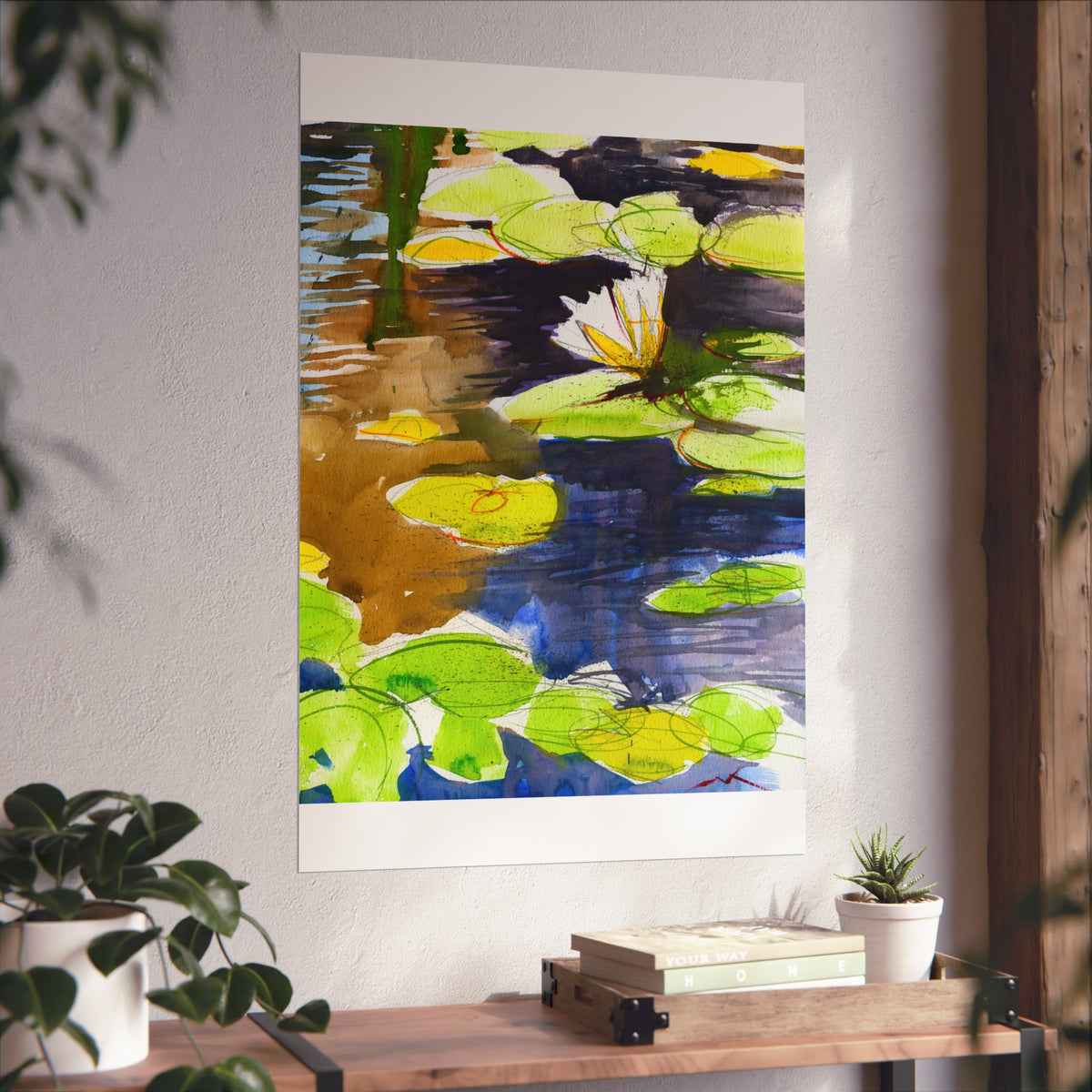Water Lily Fine Art Poster — Botanical Pond Wall Art Print