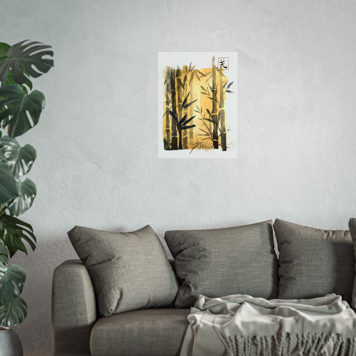 Fine Art Poster – Japanese Bamboo Forest Ink Wash Wall Art