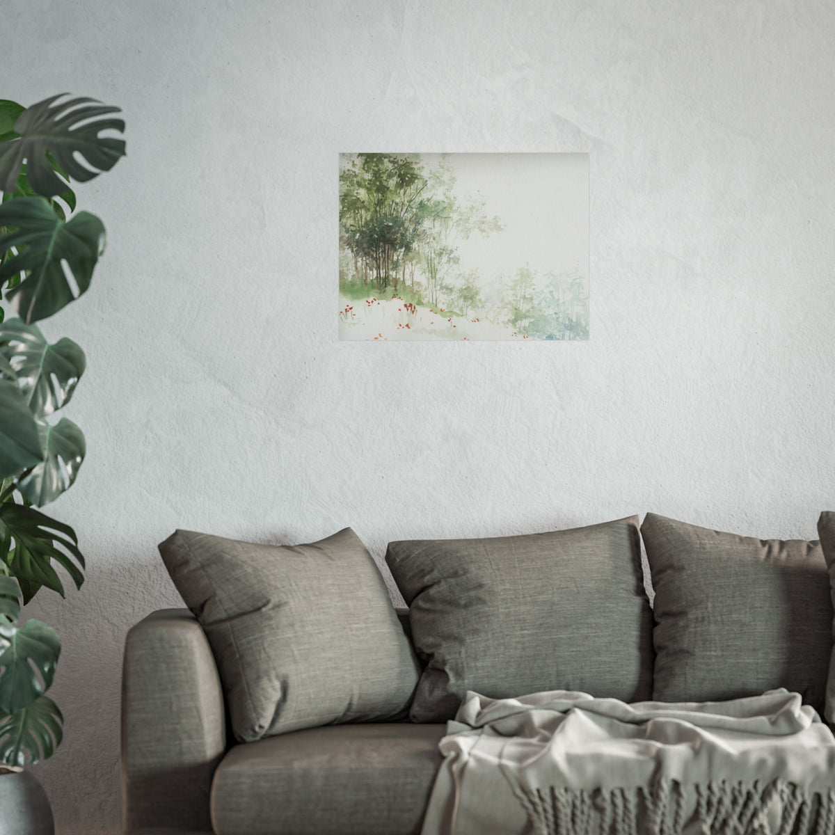 Serene Woodland Watercolor Fine Art Poster