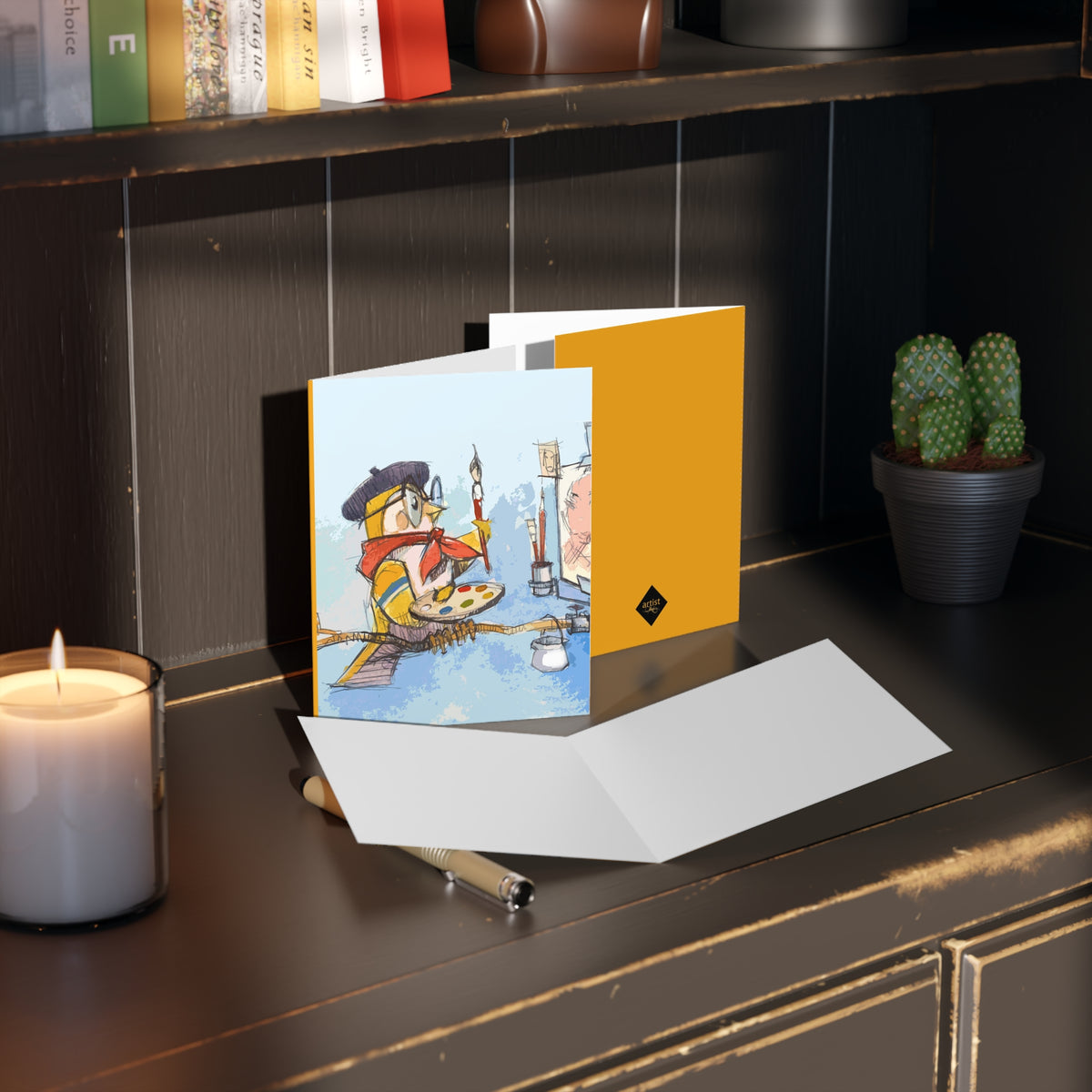 Artist Owl Greeting Cards — Blank Note Cards