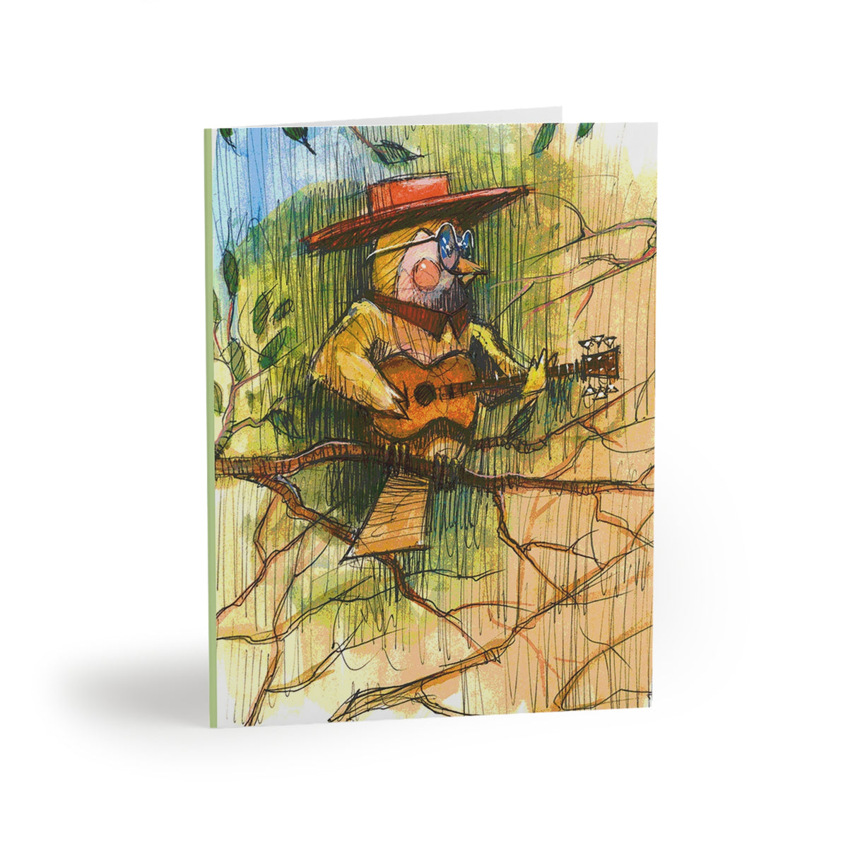 Whimsical Guitarist Forest- Greeting Cards