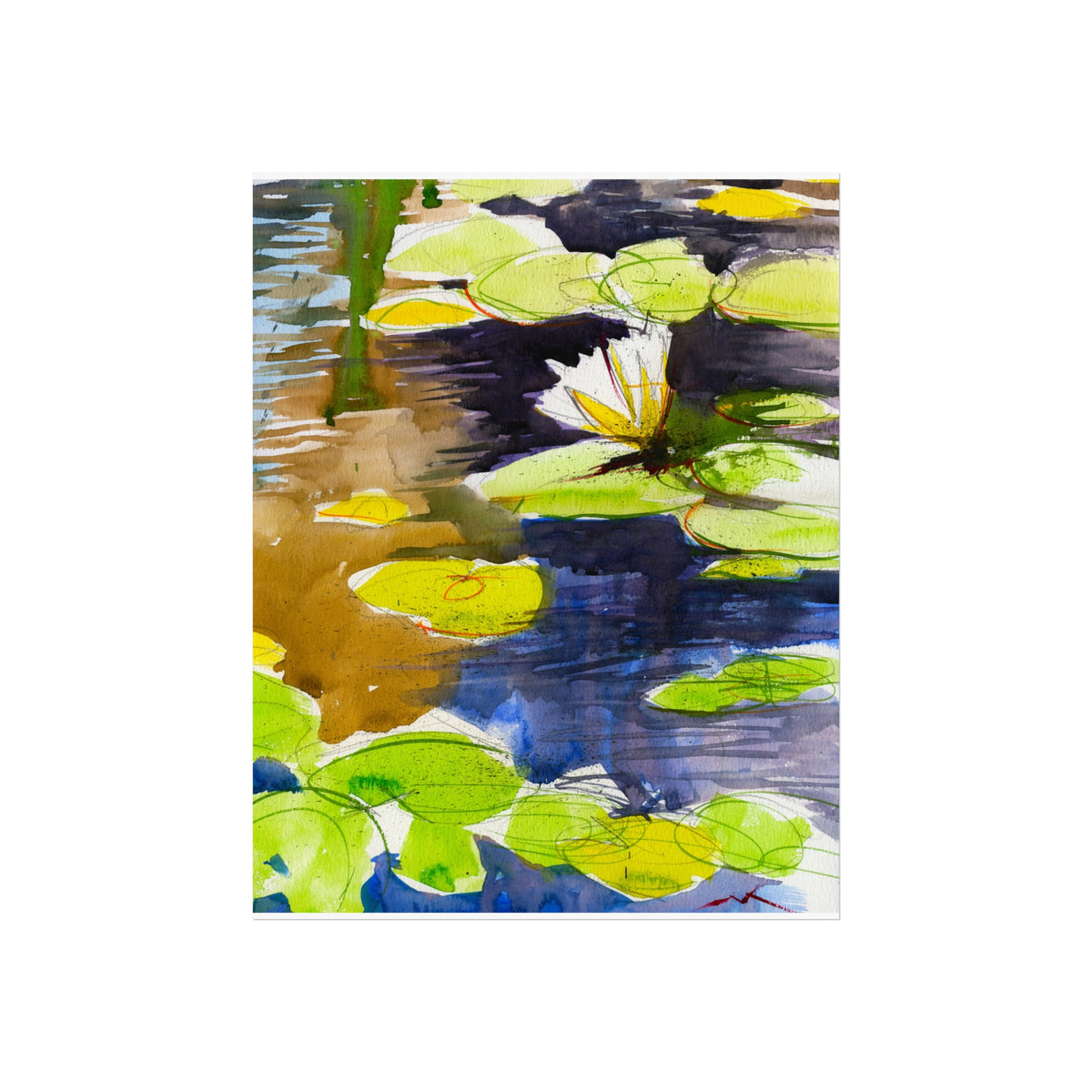 Water Lily Fine Art Poster — Botanical Pond Wall Art Print