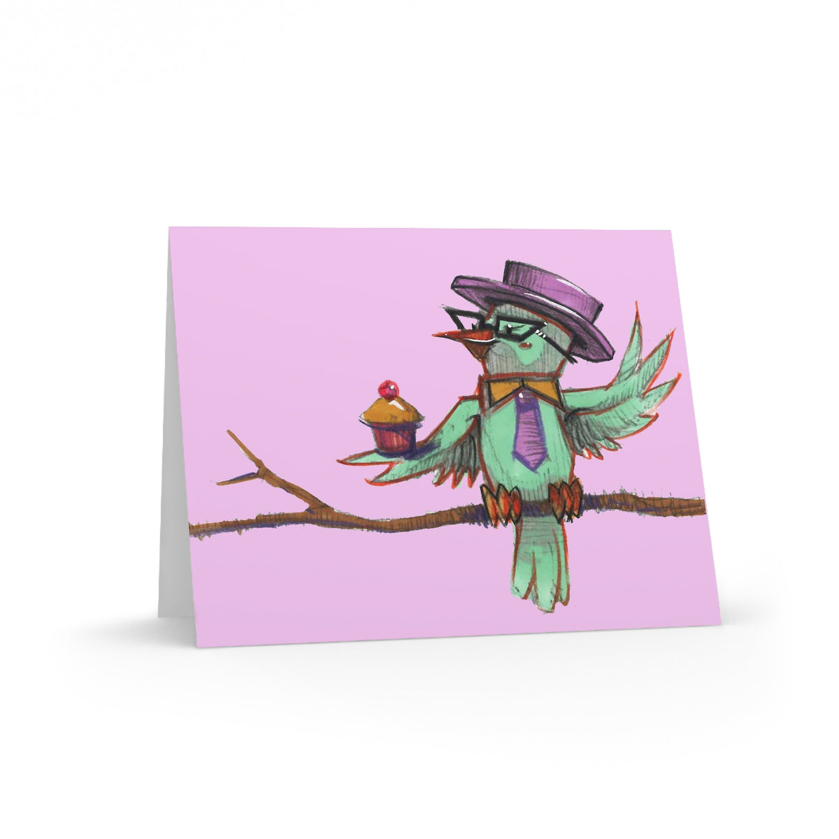 Bird in a Bowler Hat-Birthday Greeting Cards