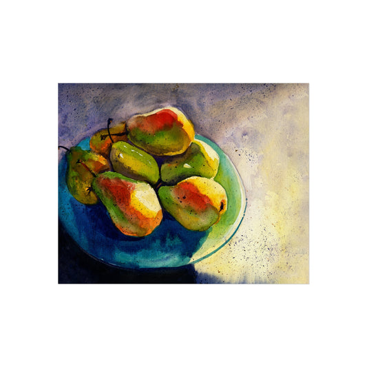 Fine Art Poster — Vibrant Pears Still Life Print