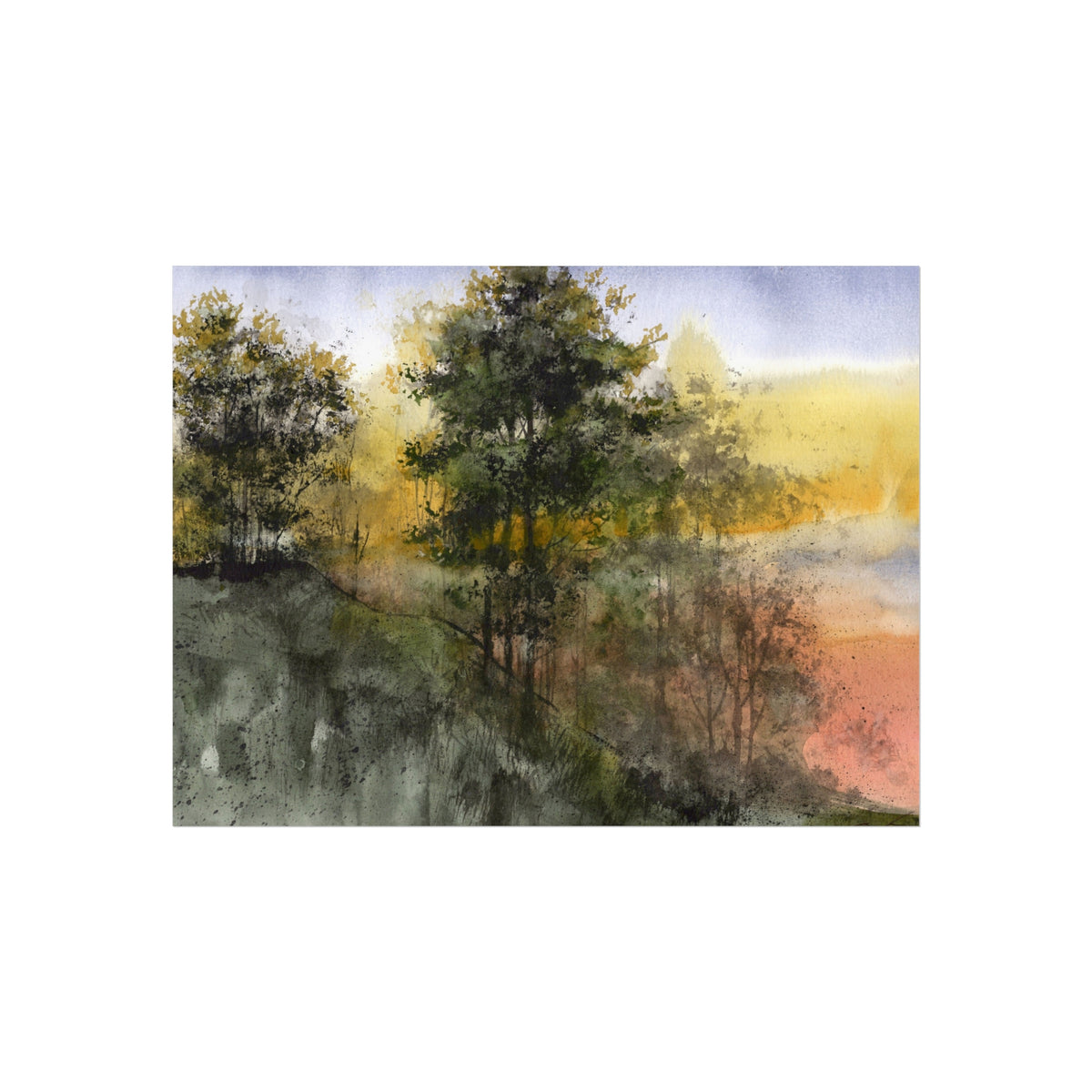Fine Art Poster – Abstract Misty Forest Landscape Wall Art