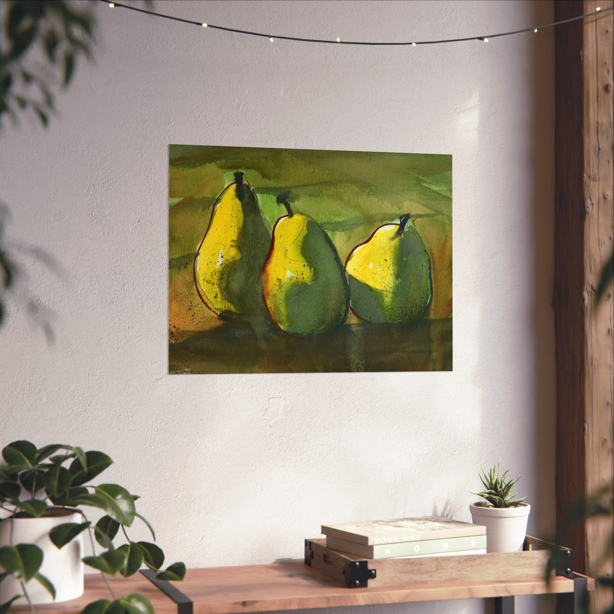 Fine Art Poster - Three Pears Watercolor Still Life