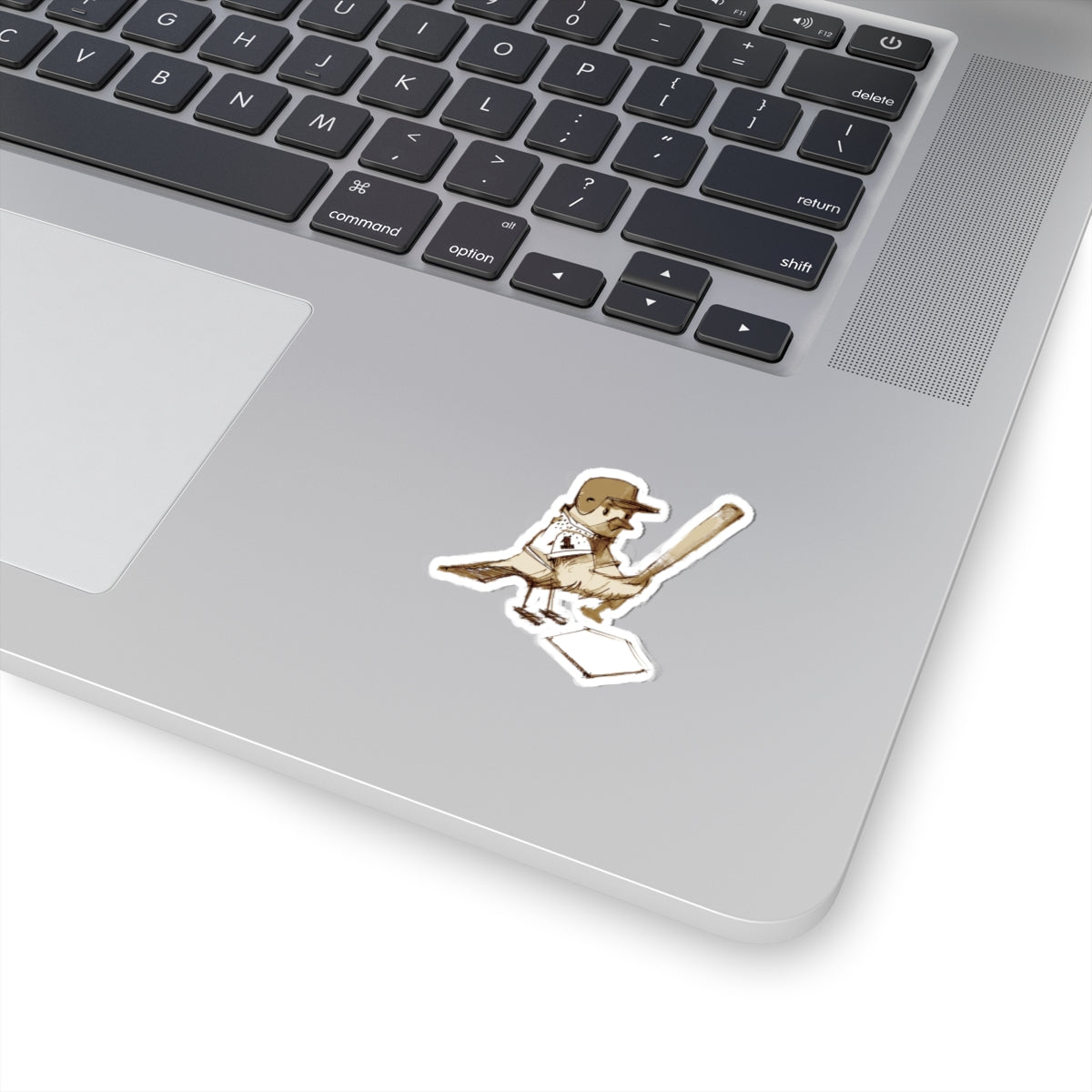 Baseball Bird Kiss-Cut Sticker — Vintage Batting Bird Sticker for Laptops, Water Bottles & Gear