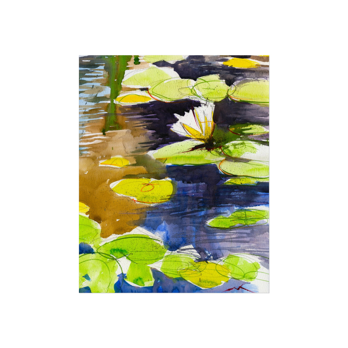 Water Lily Fine Art Poster — Botanical Pond Wall Art Print