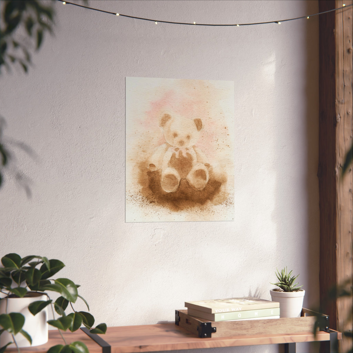 Teddy Bear Fine Art Poster — Soft Watercolor Nursery Wall Art