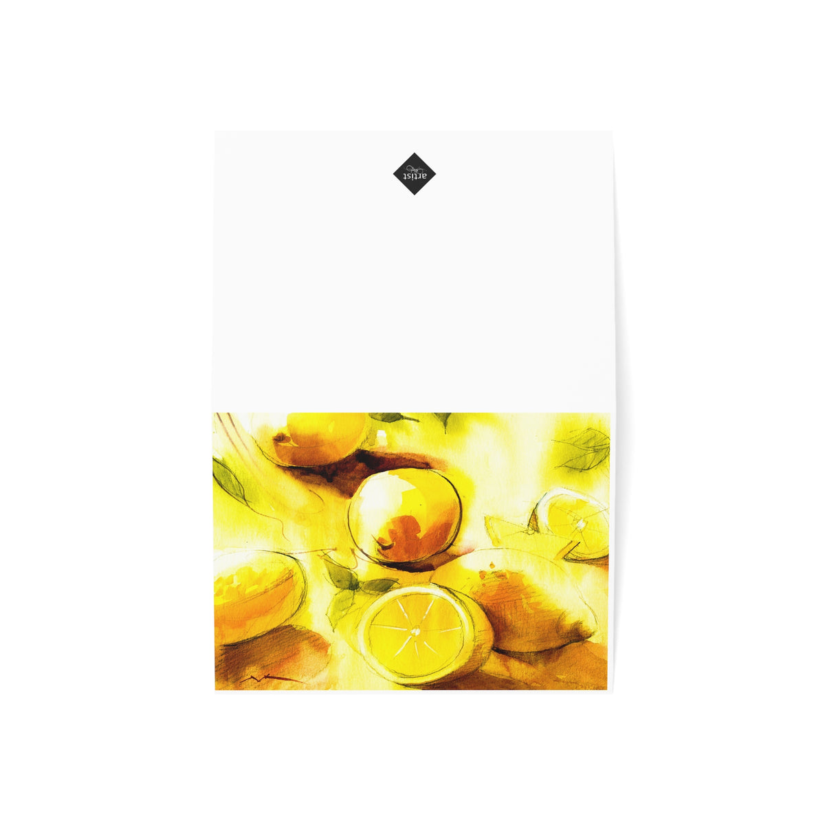 Citrus Watercolor Greeting Cards — Blank Folded Note Cards (Pack of 1/10/30/50)