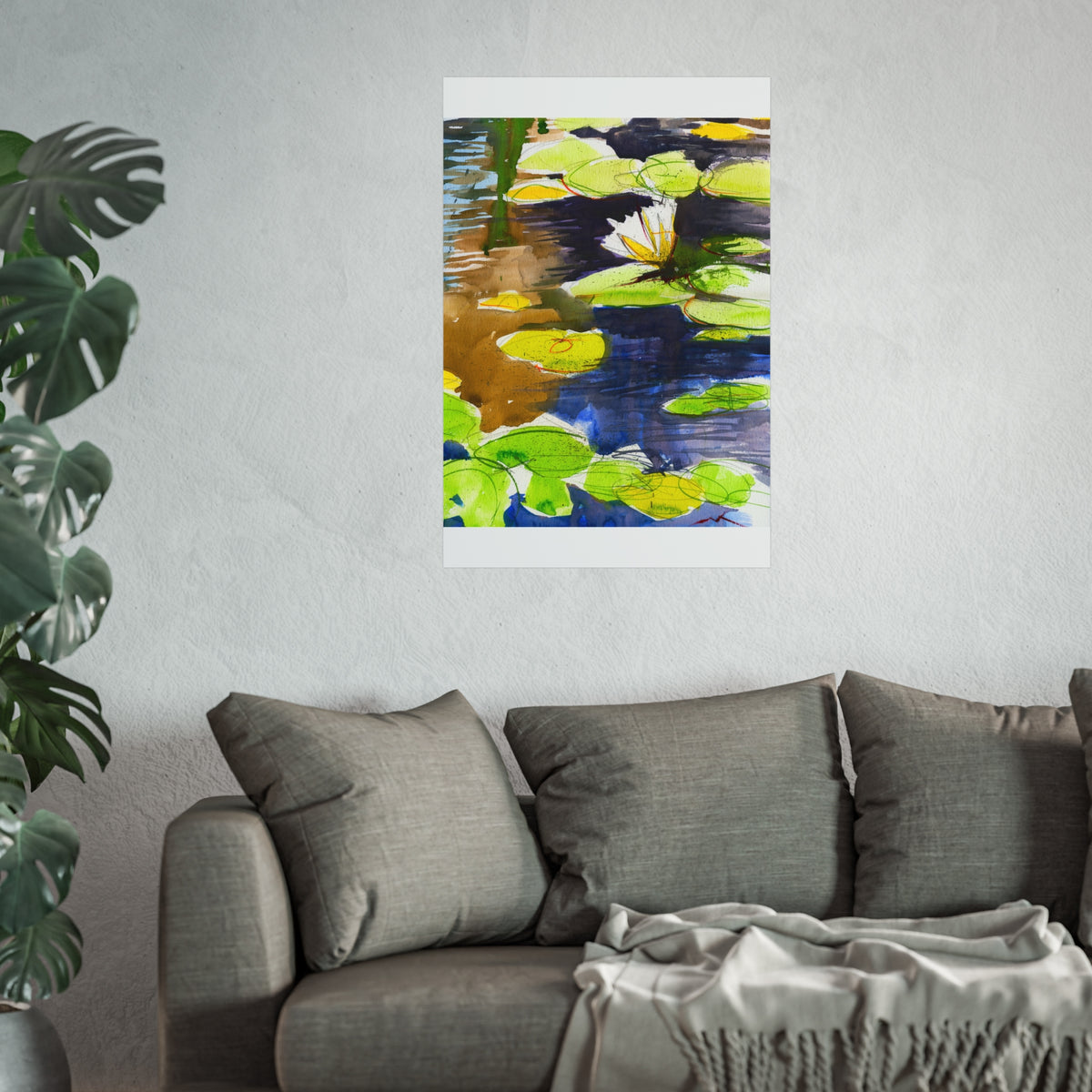 Water Lily Fine Art Poster — Botanical Pond Wall Art Print