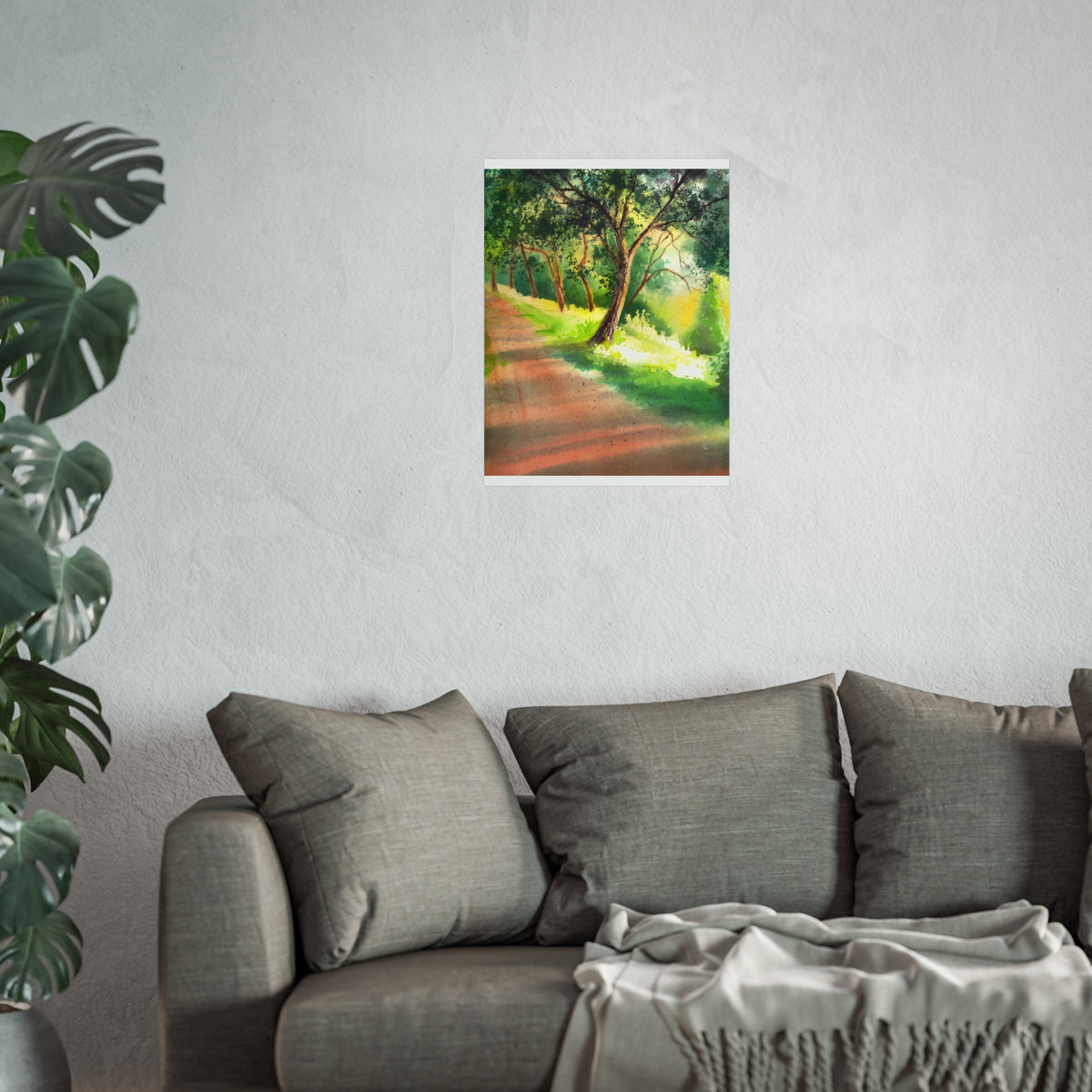 Sunlit Tree Lane Fine Art Poster