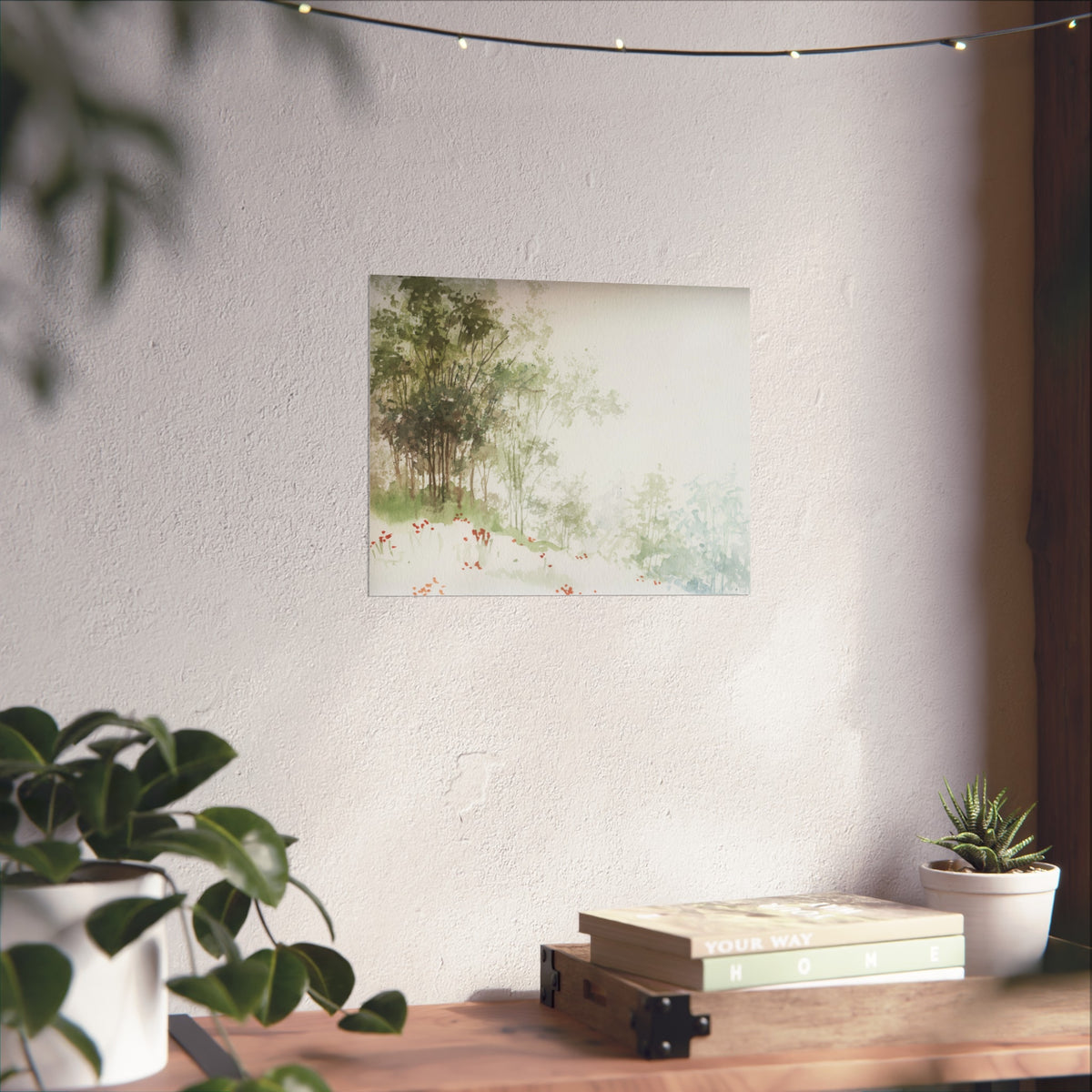 Serene Woodland Watercolor Fine Art Poster