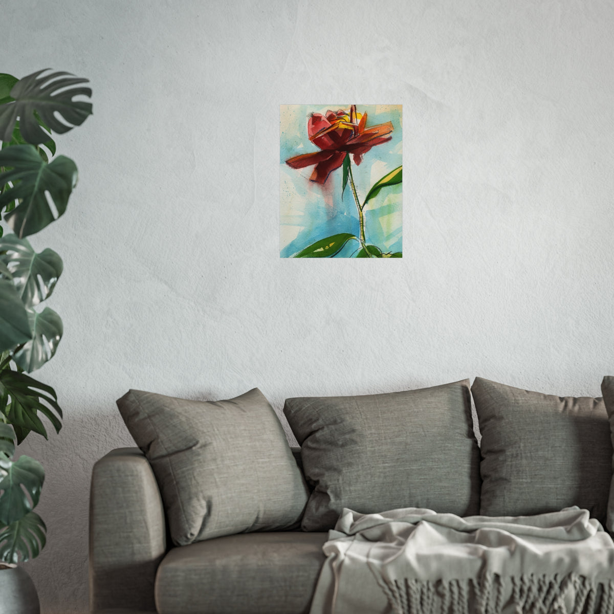 Abstract Red Flower Fine Art Poster