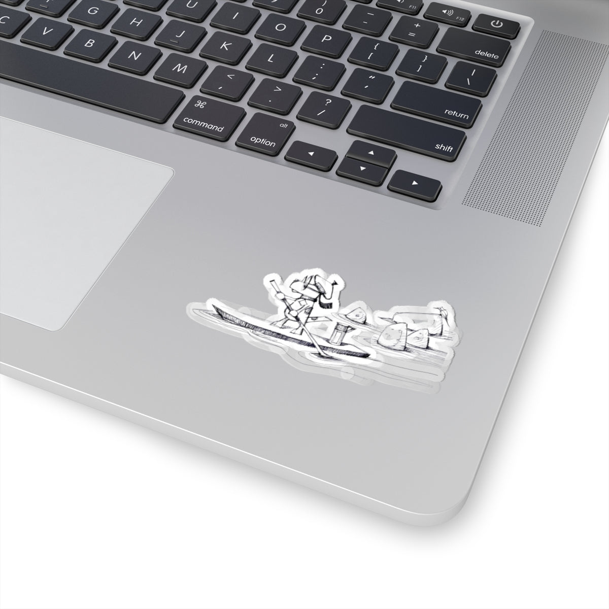 Paddle Dog Sticker — Hand-Drawn Adventure Kiss-Cut Sticker