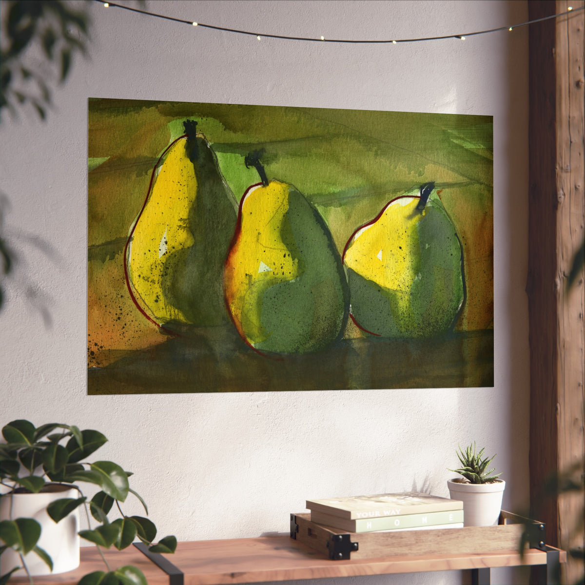 Fine Art Poster - Three Pears Watercolor Still Life