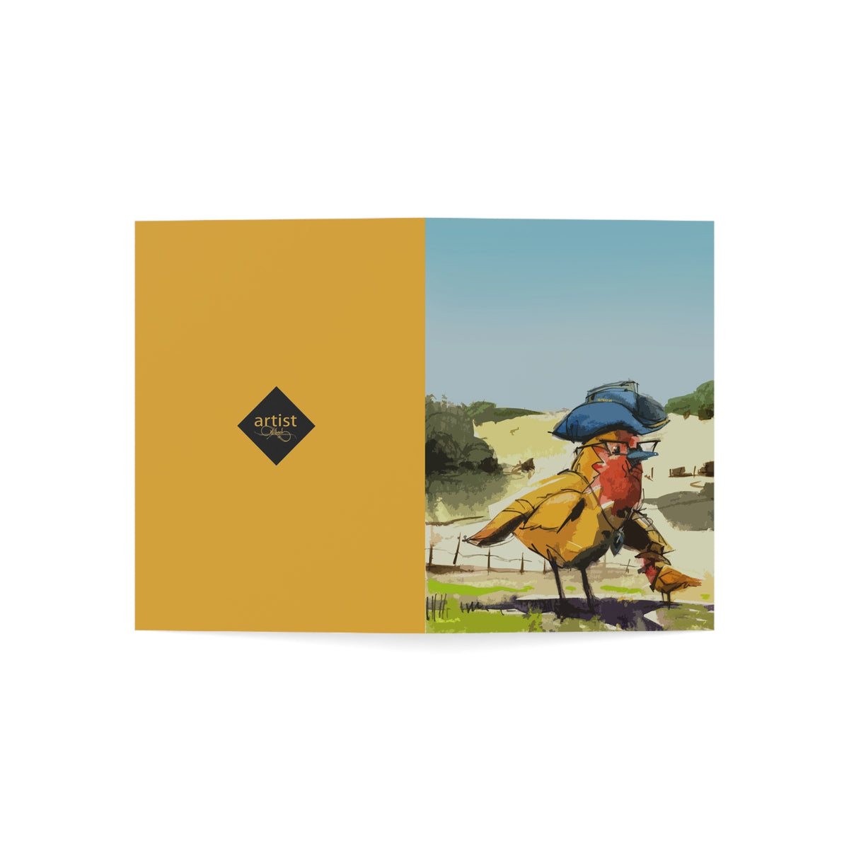 Baby Bird Greeting Card — Cute Country Bird Illustration