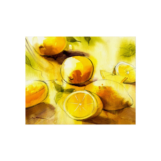 Fine Art Poster — Watercolor Lemon Still Life Wall Art