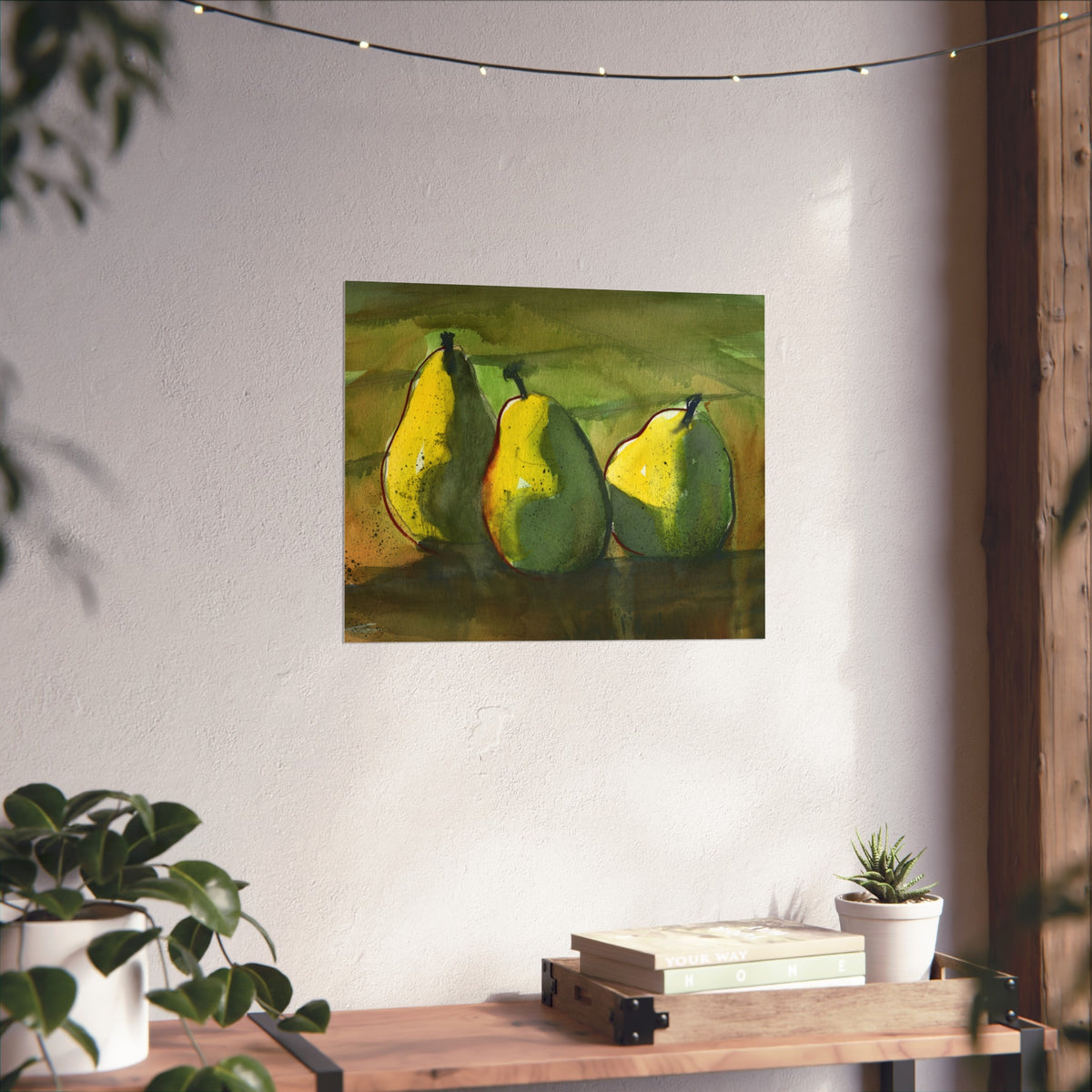 Fine Art Poster - Three Pears Watercolor Still Life