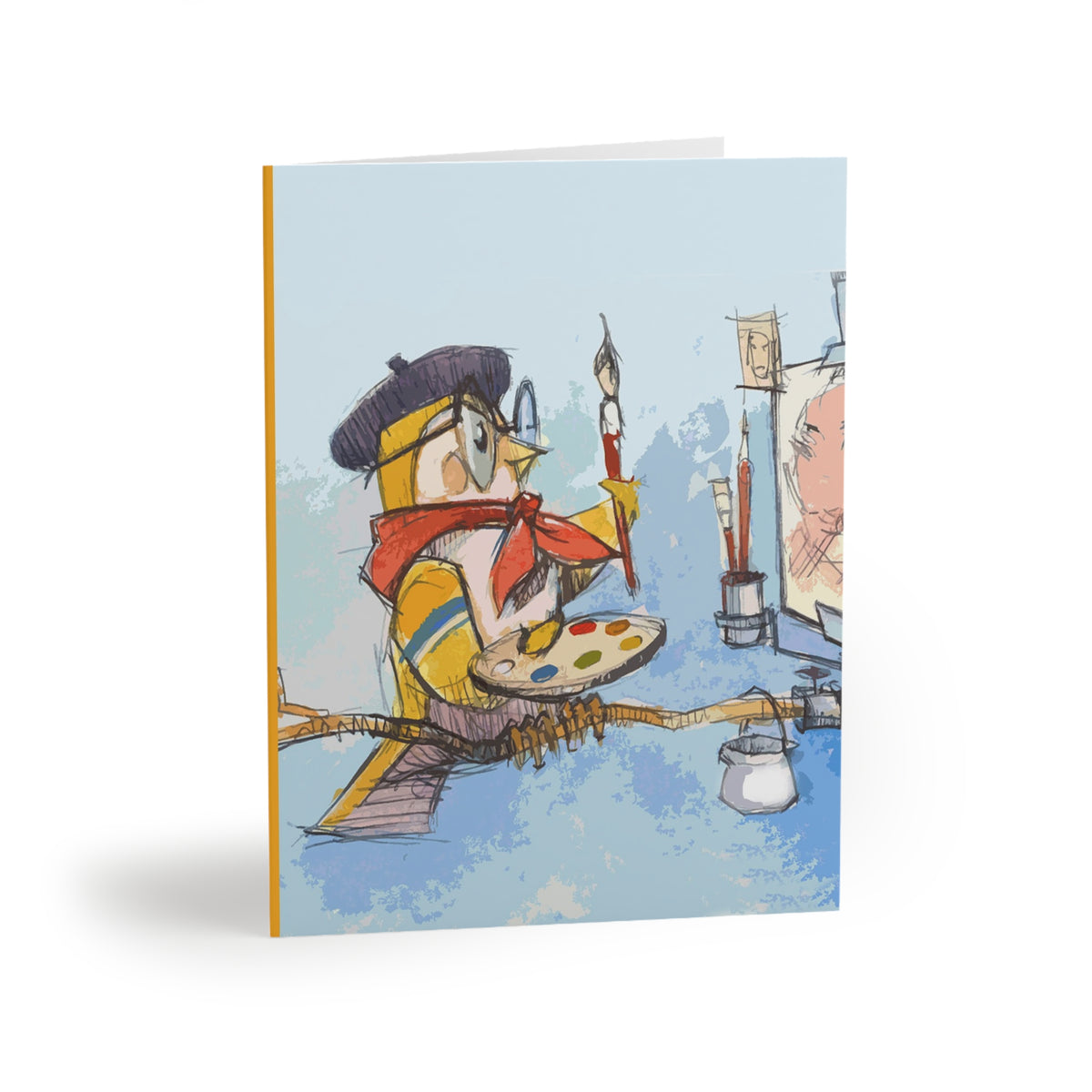 Artist Owl Greeting Cards — Blank Note Cards