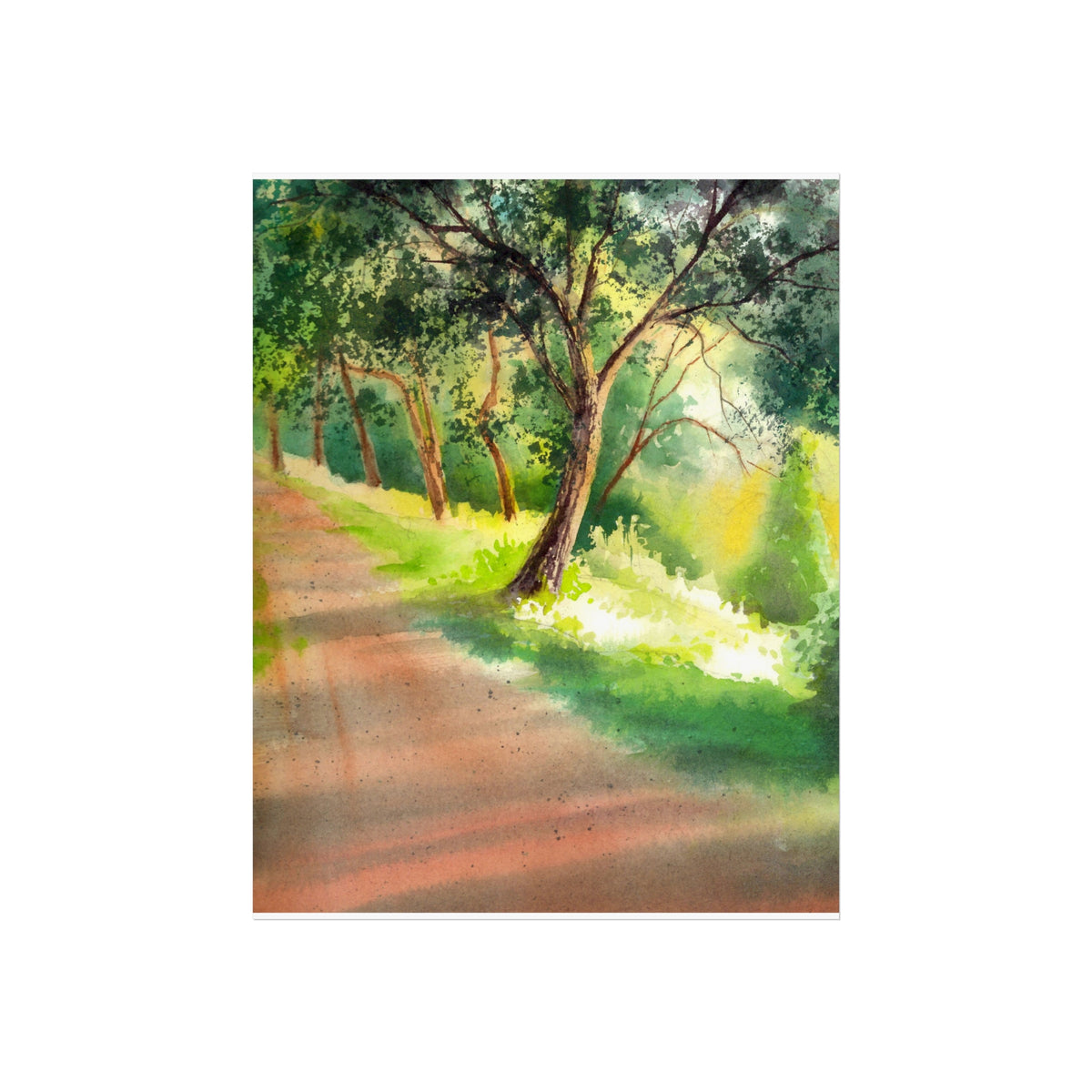 Sunlit Tree Lane Fine Art Poster